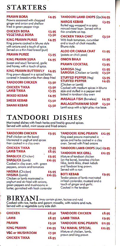 Taj Mahal Indian Machynlleth
