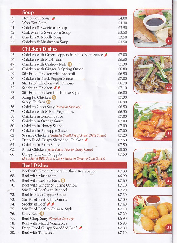 China House Menu Bow Street 
